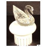 SWAROVSKI SILVER (CENTNAR)CRYSTAL SWAN & STAND (CHINA CABINET)