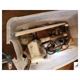 MISC USED PARTS-NAILS-ROPE-CHAIN- PLASTIC CORNERS-SALVAGE HEATERS-OIL CAN(BLDG 4)