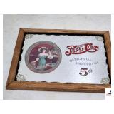 PEPSI:COLA MIRROR SIGN IN OAK FRAME - "DELICIOUS - HEALTHFUL" - (OFFICE)