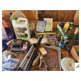 NEW AND USED PARTS-SPRINGS-WIRE- ALL PURPOSE SCALE-TRIPOD-AIR GUN PARTS-PAINT ROLLERS-PULLCORD TOP FOR MOWER-REGULATOR PARTS-(BLDG 4)