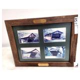 4 BLOUNT COUNTY COVERED BRIDGES FRAMED PHOTO WOOD FRAME AND MATTED - PHOTOS TAKEN BY JIMMY AARON (OFFICE)