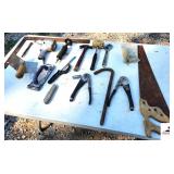 AIR IMPACT WRENCH - AIR GRINDER CLAW HAMMER - RUBBER SHOP HAMMER - COBALT SHEET ROCK TOOLS - WIRE CRIMPERS - CRESENT WRENCH - AIR CHISEL - HAND SAW - SQUARE RULER - (BLDG 6)