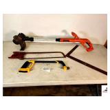 HACK SAW - MEAT SAW - T SQUARE - BLACK & DECKER WEED EATER - (NO BATTERY) - (BLDG 5)