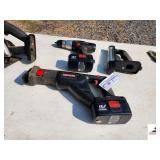 CRAFTSMAN BATTERY SET 19.2 VOLT DIEHARD - SAWZALL - DRILL DRIVER - 5.5" DRILL SAW - LIGHT - 2 BATTERIES (CONDITION UNKNOWN) - (BLDG. 6)