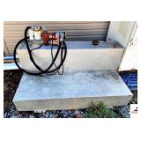 DIAMOND PLATED DIESEL PORTABLE TANK WITH 12V PUMP(OUTSIDE)