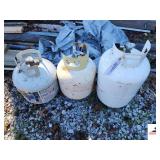 3 PROPANE TANKS-EMPTY (OUTDSIDE)