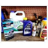 FIBERGLASS REPAIR KIT - CLEENUP WEED & GRASS KILLER - ROYAL PURPLE 5W-30 MOTOR OIL - WOOD GLUE - HEX SCREWS - CAMP DRY SILICONE WATER REPELLENT - PLUMBER