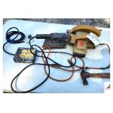 BLACK & DECKER SKIL SAW (RUNS) - CLAW HAMMER - ELECTRICAL PLUG BOX - PORTER CABLE NAILER - BUCKET OF NAILS - MISC (BLDG 6)