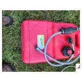 6 GAL PLASTIC GAS TANK WITH HOSE AND MERCURY CONNECTOR