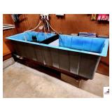 MINNOW TANK WITH AERATOR 77 1/2" LONG X 29" WIDE X 19" TALL 18 1/2" DEEP - ADJUSTABLE SECTIONS - (OFFICE)
