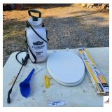 GROUNDWORK 1.5 GAL SPRAYER - NEW COMMODE SEAT (2) 24" FLORESCENT BULB - SOFT WHITE 3000K - BLUE FUNNEL - (BLDG 6)