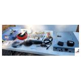 DISCONNECT BOX - CUTTLER HAMMER - LOBE CENTER BOX NO BREAKERS MOUNTED - BLACK & DECKER GRINDER - LARGE DOLLY WHEEL - WASHING MACHINE FILL HOSE - LUG NUTS - PEG BOARD HANGERS - ASSORTMENT OF HOLLOW WAL