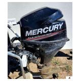 2015 MERCURY FOURSTROKE BOAT MOTOR MODEL #1F08201EK - HP 8 - SERIAL # 0R712291 (MOTOR SHOWS SOME WEAR)