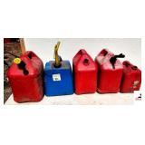 (5) PLASTIC GAS CANS 5GAL CANS - 2GAL CANS - (NE BLDG 5)