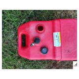 MOLLER 6 GALLON PLASTIC GAS TANK WITH HOSE MERCURY CIONNECTION-CAP MISSING