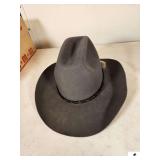 MILLER BROS WESTERN HAT IN BOX - COLOR GUNMETAL - SIZE 7-1/4"