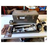 CRAFTSMAN TOOL BOX  WITH TRAY - ELECTRICAL REPAIR PARTS - 220 STOVE PLUGS, - STORM DOOR PARTS - ELEC. SOCKETS -  LIGHT FIXTURE PARTS