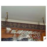 HANGING PEDESTAL GLASS RACK (HANGERS REMAIN WITH HOUSE - GLASSES NOT INCLUDED)
