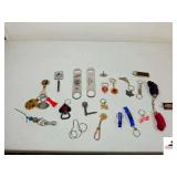 COLLECTION OF ASSORTED KEYCHAINS- BUDLIGHT, ST LOUIS, MILLER, MILLER LIGHT, BACARDI