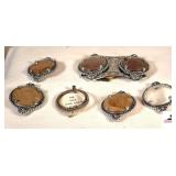 BELT BUCKLE W/ SILVER DOLLAR LOOPS - (5) SILVER DOLLAR HOLDERS