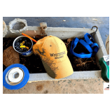ASHTRAYS - WHITETAIL WHISKEY BASEBALL HAT - CAN OF SCREWS - PAINTERS TAPE - MISC