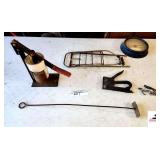 VINTAGE METAL MILK SEPARATOR STIRRER - VINTAGE BIKE REAR RACK - STAPLE GUN -  - AIR NOZZLE