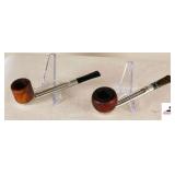 (2) FALCON PIPES - ALUMINUM STEM - MOUTHPIECE IS DAMAGED