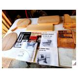 WOOD CUT OUTS - WOOD DOWEL PEGS - WOODWOODING INFORMATION - TEAPOTS - PLAQUES -  METAL CABINET - FUNITURE BUILDING DIAGRAM