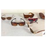 (5) PAIRS OF SUNGLASSES - POLORIZED - DECORATIVE GOLD FRAME