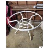 METAL PATIO TABLE FRAME-NO GLASS (2) 220 HEATERS- CONDITION UNKNOWN- 2 SHEETS OF METAL SIDING
SMALL WOOD TABLE
EAST SHED