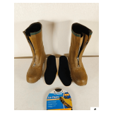 NORTHERN ZIPPER KNEE BOOTS - SIZE 10 - SOLE PADS (USED) - SUBZERO ICE CLEATS