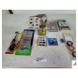 BUFFALO CRIMPING TOOL- TERMINAL REPAIR KIT- CIRCUIT TESTER- WIRE NUTS- HEAT SHRINK TUBING ASSORTMENTS-MISC BATTERY DISPLAYS- BUS FUSES- TAPE