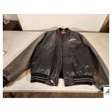 NATIONAL  STREET MACHINE CLUB LIFE MEMBER LEATHER JACKET - POLYSTER FILL  LINING  - XL -  (CLOSET)