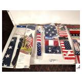 ASSORTMENT OF USA FLAG SETS & FLAGS- MOUNTING POLES