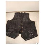 BLACK GENUINE LEATHER VEST (BACK DAMAGED)