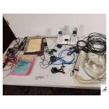 NO FOG MITT - (2) CORDLESS TELEPHONES - SURGE PROTECTOR - CABLE WIRES - PHONE CORDS - VIDEO CORDS - LASHLIGHT - MISC