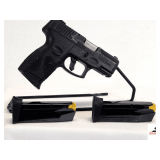 TAURUS G2C PISTOL SEMI-AUTO 9MM BLACK IN COLOR - BLUING IS GOOD EXCEPT FOR RUB BEHIND CHAMBER - SMALL SCUFF BEHIND MAG - FRAME MARKED MODEL PT111G2A - 3 MAGAZINES -  SN ACD773983
