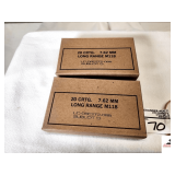 (2) LAKE CITY ARMORY AMMUNITION 7.62MM M118LR AMMO (40) ROUNDS TOTAL - SPECIAL MATCH GRADE FOR SNIPER RIFLE - DESIGNED FOR HIGH ACCURACY, LONG RANGE - 20 CARTRIDGES/BOX - SAMPLE PICTURE