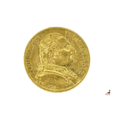 1814 KING LOUIS GOLD 20 FRANCS COIN FEATURES  RIGHT FACING UNIFORM BUST OF KING LOUIS XVIII "ROI DE FRANCE" - "A" MARK ON REVERSE - PIECE DE 20 FRANCS