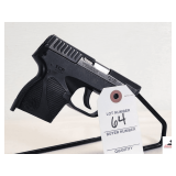 TAURUS TCP PT 738 POCKET PISTOL 380 ACP SEMI AUTO BLACK FINISH - BLUING SHOWS CARRY & USE & HOLSTER WEAR - BLUING IS WORN - NO MAGAZINE - NEEDS CLEANING - FRAME BLUING IS AVERAGE TO GOOD - SN 1D033433