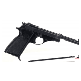 PIETRO BERETTA MD 100 SEMI-AUTO PISTOL 7.65 CAL 6" BARREL - BLUE FINISH - BLACK PLASTIC GRIPS - 9 SHOT - PUSH BUTTON MAGAZINE RELEASE  - SLIDE ADJUSTABLE REAR SIGHT - EXTERNAL HAMMER - TARGET BARREL -