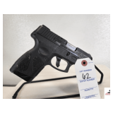 TAURUS G2S PISTOL SEMI-AUTO 9MM BLACK FINISH - SHOW CARRY & USE WEAR - BLUING HAS HOLSTER RUBS - SN TMC96669