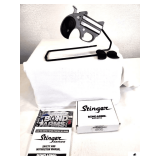 BOND ARMS STINGER ROUGH SERIES DERRINGER .380ACP MODEL BARS - STAINLESS STEEL 3" MATTE BARREL -  THIN NYLON STANDARD GRIP - 2 SHOT CAPACITY - SINGLE ACTION -  STINGER 7075 ALUMINUM FRAME - LENGTH: 5",
