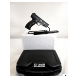 HI-POINT FIREARMS JHP PISTOL SEMI AUTO .45 ACP BLACK IN COLOR - 2 HI-POINT MAGAZINES - EXTENDED MAGAZINE, LARGE "R" ON IT - HAS SOME PITTING ON IT - SHOWS SOME RUST - BLUING IS GOOD - W/  HI POINT PLA