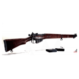 BRITISH 303 MILITARY RIFLE - DATED 1943 BOLT ACTION - METAL BUTTSTOCK - BOLT AND FRAME SHOW USE & VERT LIGHT PITTING - TIGHT ACTION - BARREL IS MARKED CEW MB13 - SLING ATTACHEMENTS - 3 CLIPS - WALNUT 