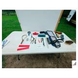 HORSE GROOMING SUPPLIES- BRUSH, COMB, NIPPERS, METAL SCRAPER