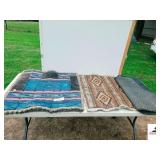(3) SADDLE PADS- (1) WOOL W/ LEATHER ATTACHMENTS, (1) BROWN, (1) FOAM