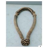 LEATHER BRAIDED HORSE BOSAL WITH LARGE HEEL KNOT