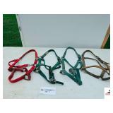 (4) NYLON HORSE HALTERS- SMALL, 3 LARGE