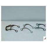 (3) HORSE BITS- (1) METAL CURB BIT WITH CHAIN NOSEBAND- (2) CURB BITS, METAL